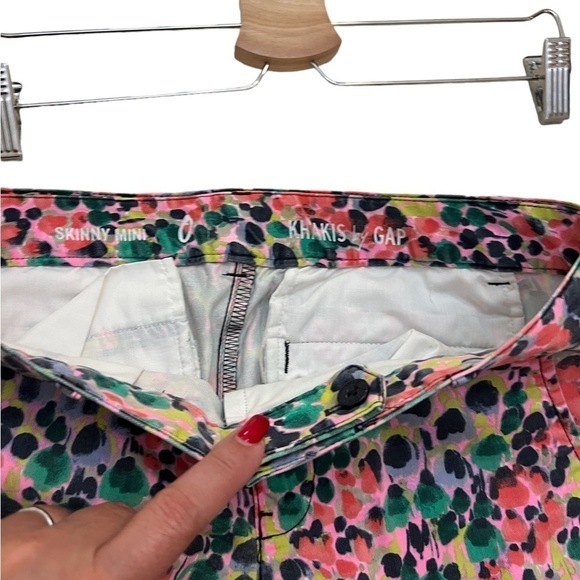 Gap Khakis Skinny Mini Floral Print Crop Pants 0 - Picture 4 of 7